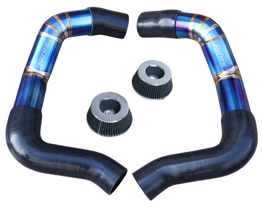 BMW F90 M5, F91/F92/F93 M8, G30/G31 M550i, G14/G15/G16 M850i Titanium Front Mount Intake Kit (S63R/N63R, 2018+)